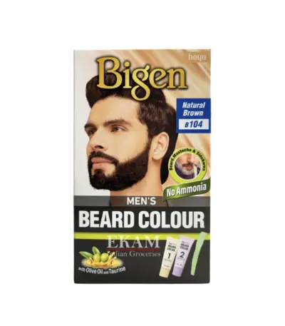 Bigen Men's Beard Colour B104 Natural Brown, 40 g